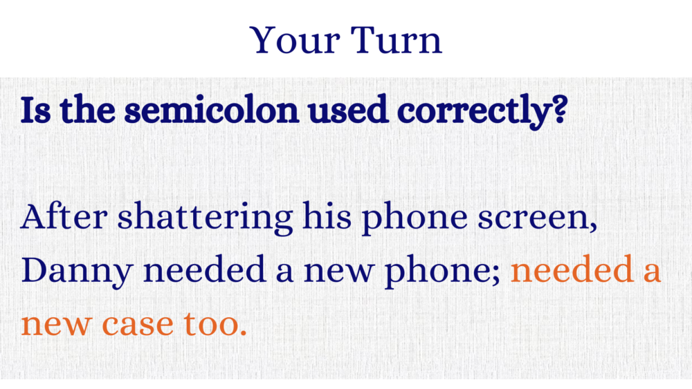 How To Use A Semicolon Example - Coach Hall Writes